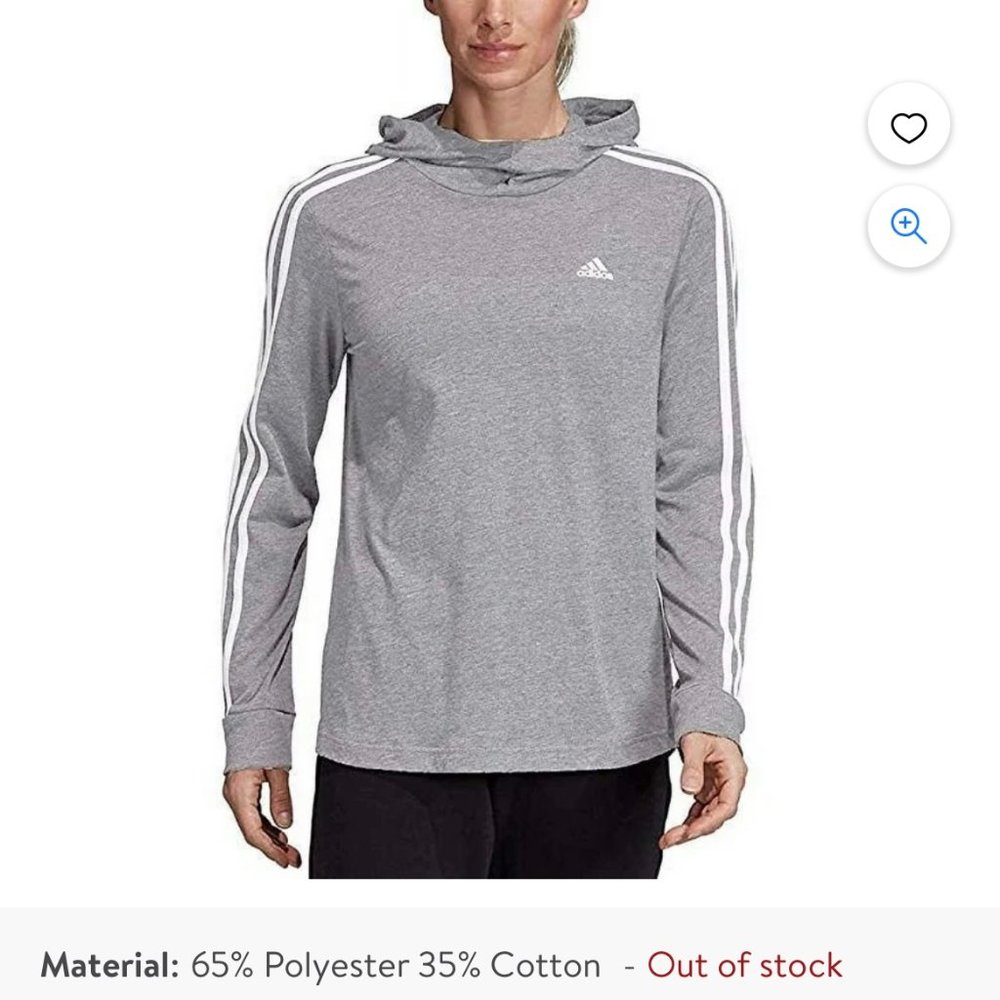 NWT Adidas Women's Grey Transition Lightweight Hoodie, XL.